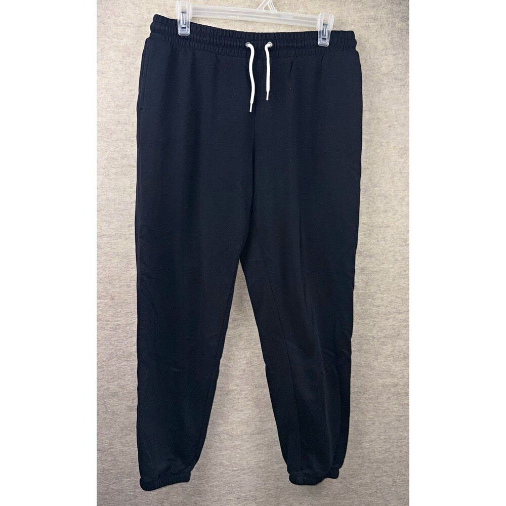 Old Navy Men’s Black Fleece Jogger Pants Drawstring Elastic Waist Pockets M